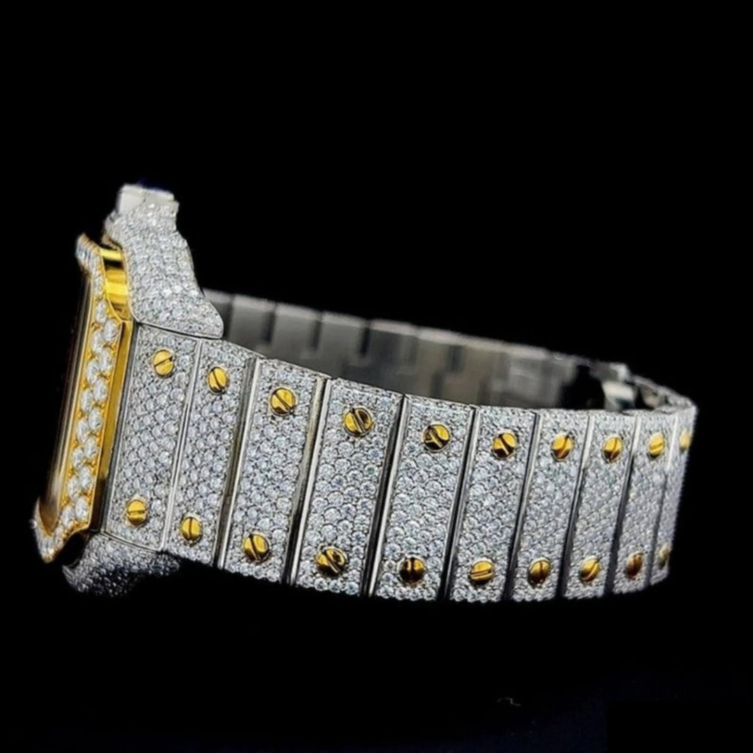 Moissanite 58.64 CT Round Cut Diamond Edwardian Watch Jewel Carts