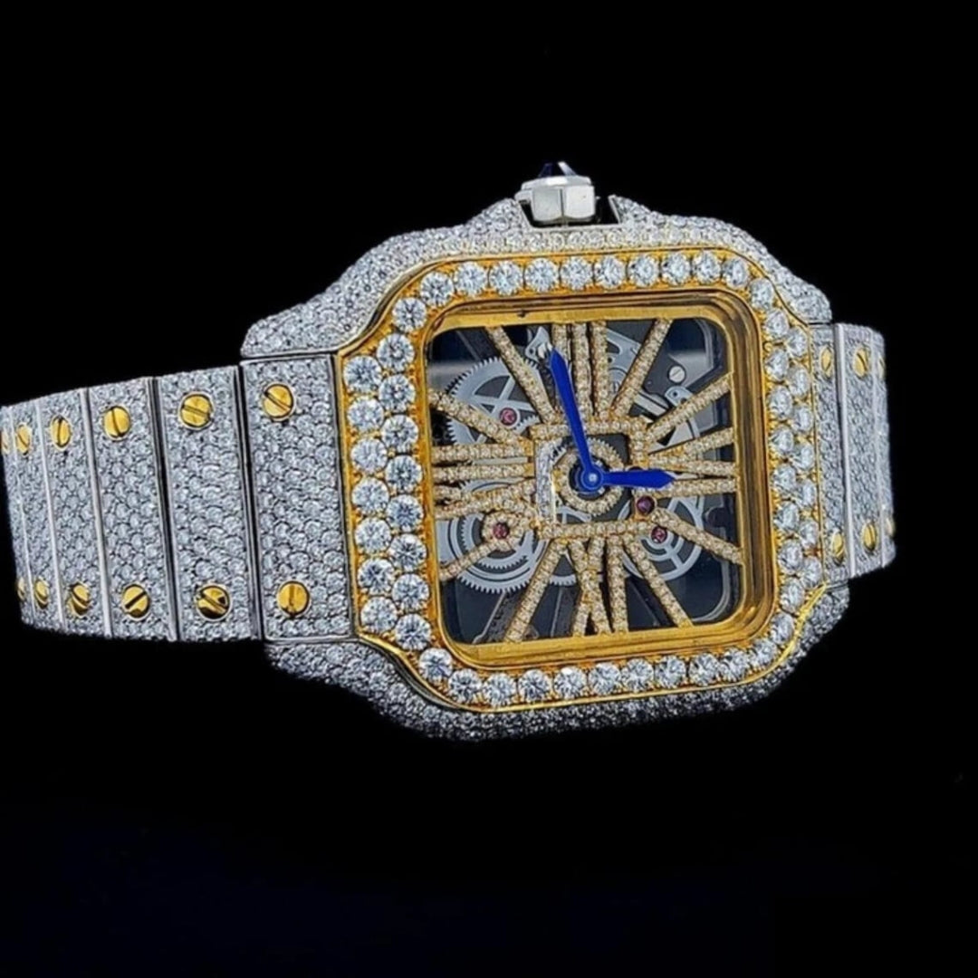 Moissanite 58.64 CT Round Cut Diamond Edwardian Watch Jewel Carts