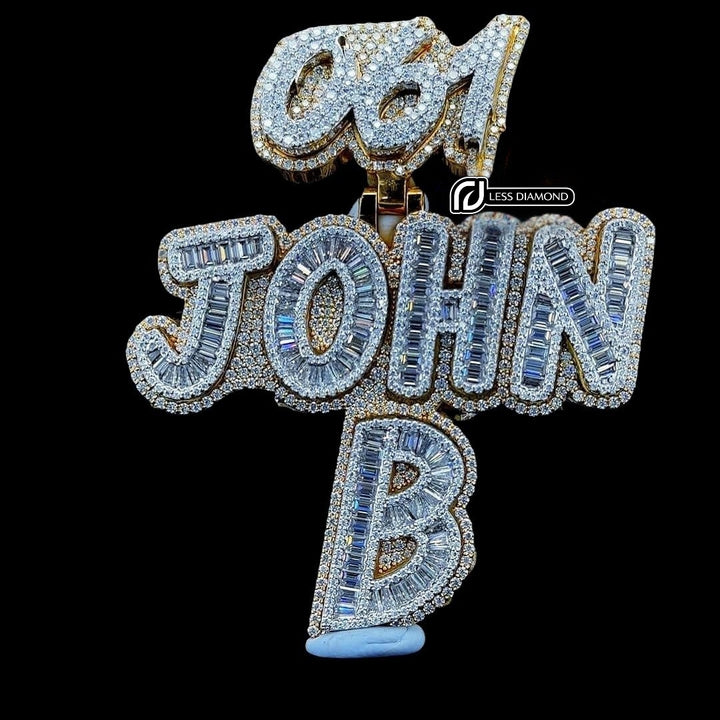 John B Royale Iced Moissanite Animal Pendant in 925 Sterling Silver Front View