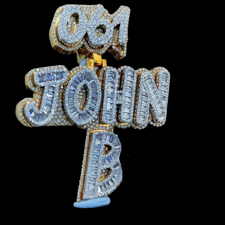 John B Royale Iced Moissanite Animal Pendant in 925 Sterling Silver Right Profile View