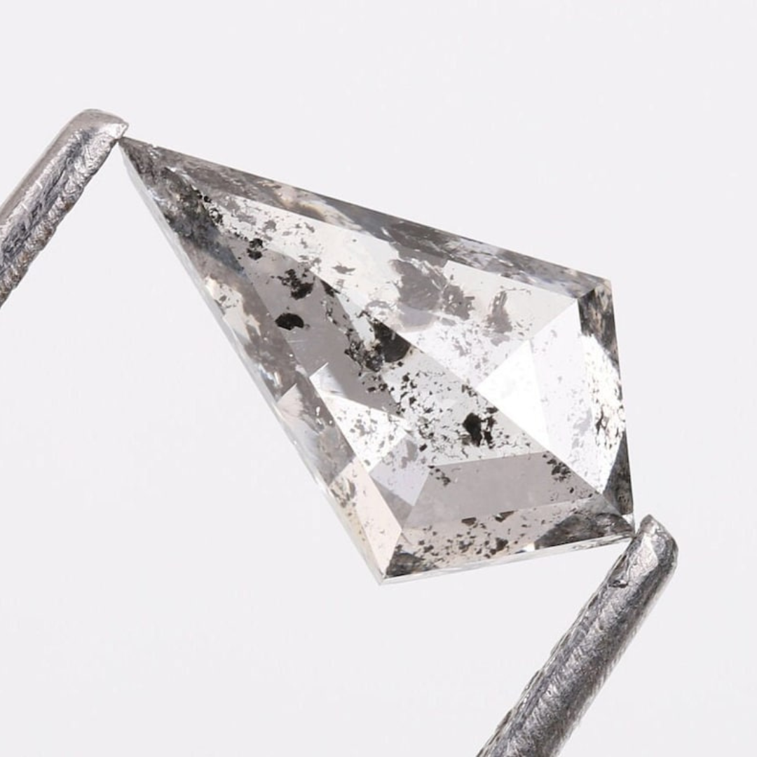 Natural Salt and Pepper 4.90 CT Kite Loose Diamond