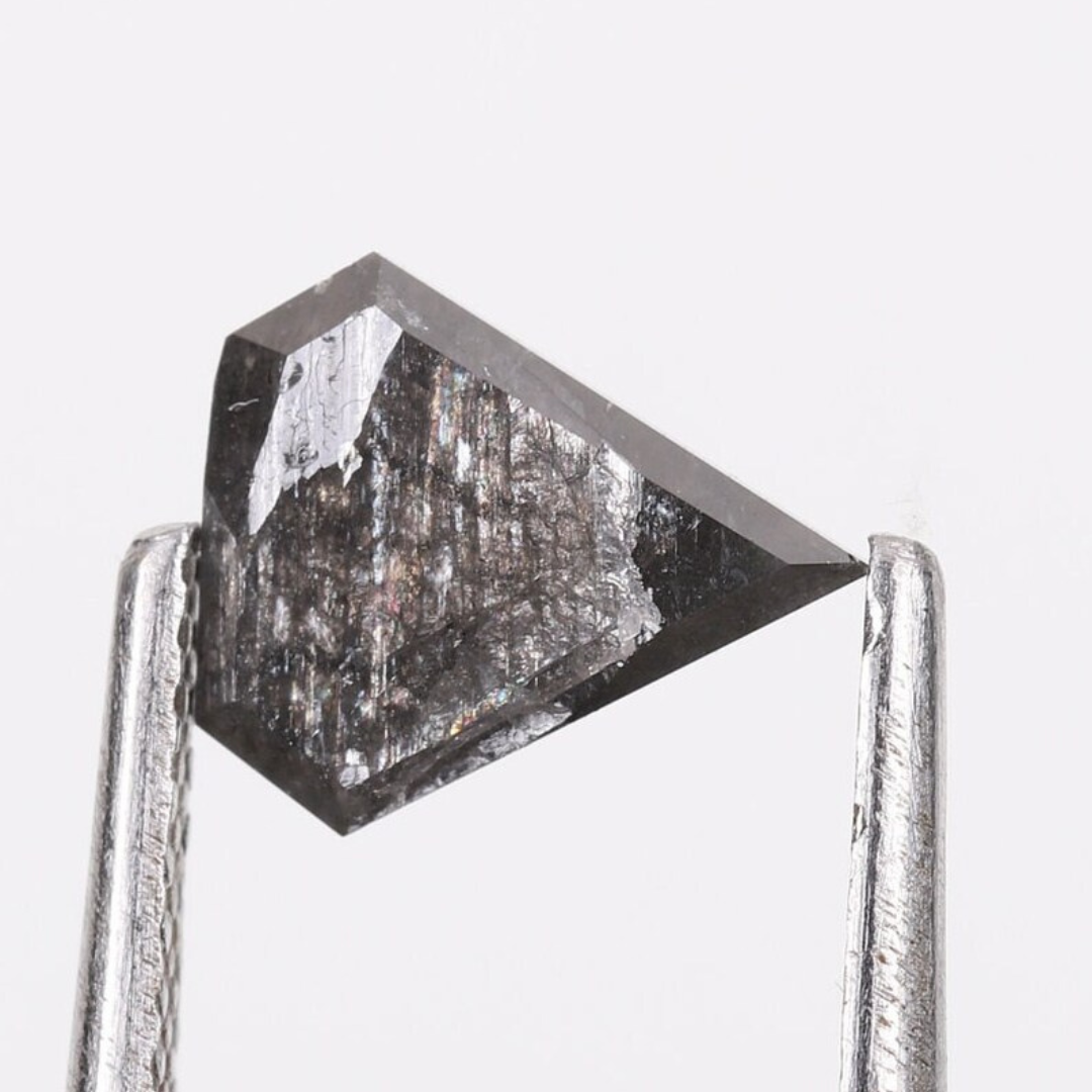 Natural Salt and Pepper 2.35 CT Kite Loose Diamond