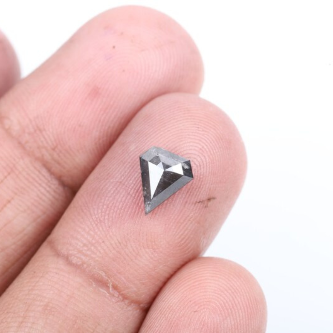 Natural Salt and Pepper 2.35 CT Kite Loose Diamond