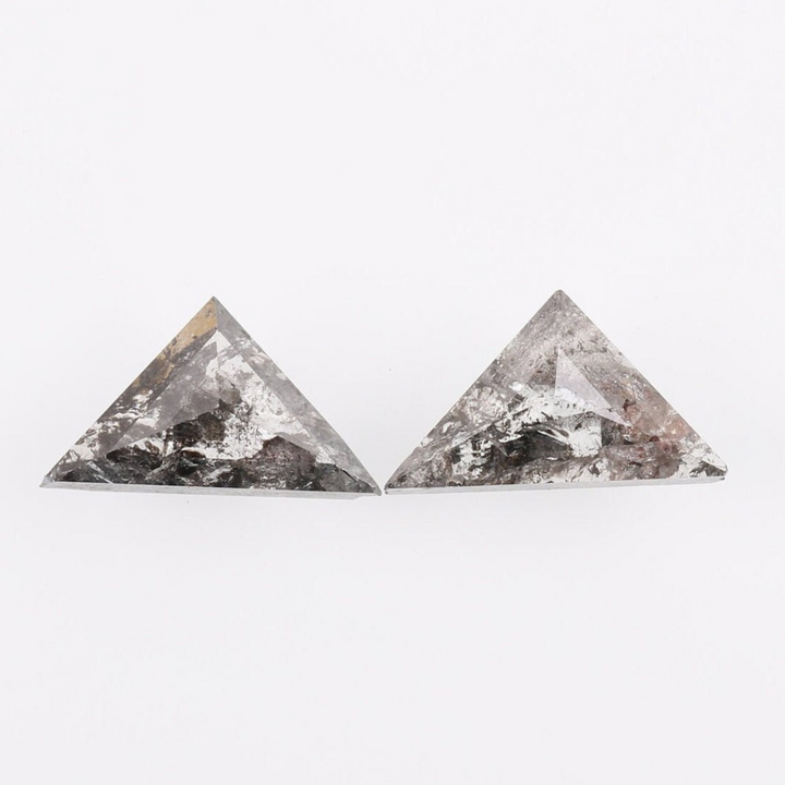 Natural Salt and Pepper 3.80 CT Triangle Loose Diamond