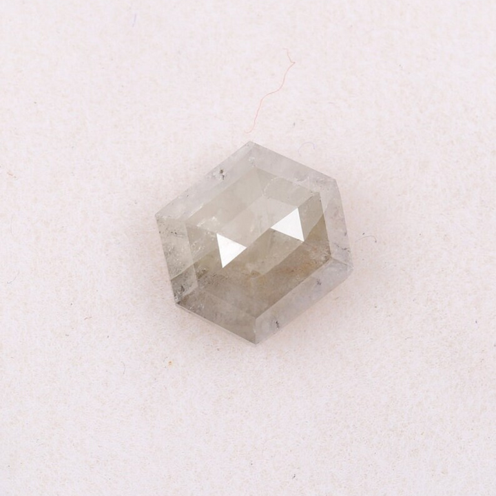 Natural Salt and Pepper 2.70 CT Hexagon Gray Loose Diamond