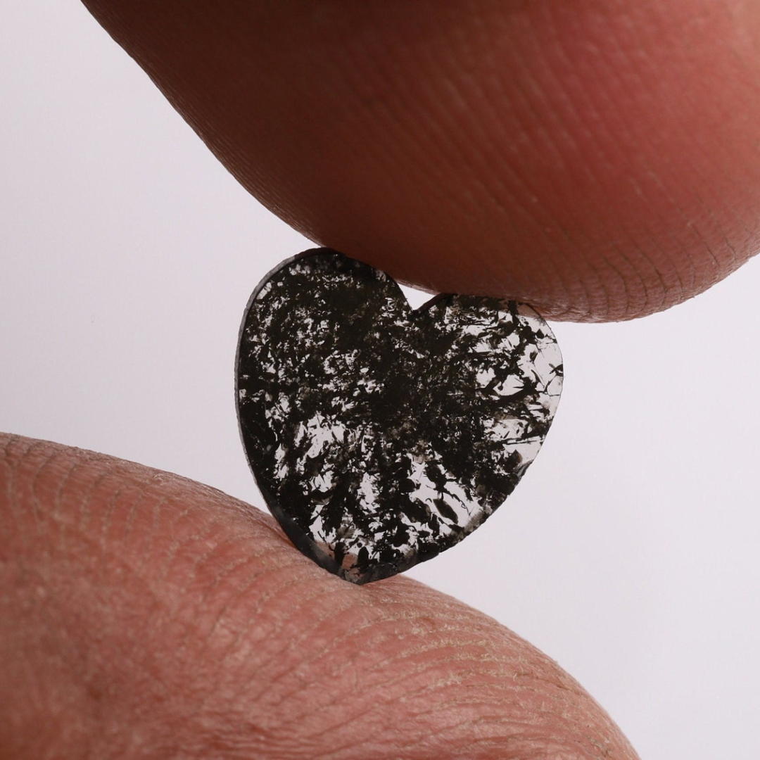 Natural Salt and Pepper 4.35 CT Heart Loose Diamond