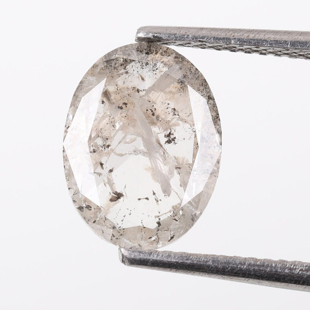 Natural Salt and Pepper 1.80 CT Oval Loose Diamond