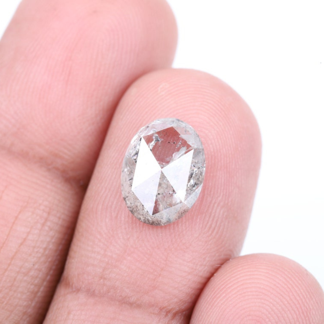 Natural Salt and Pepper 1.80 CT Oval Loose Diamond