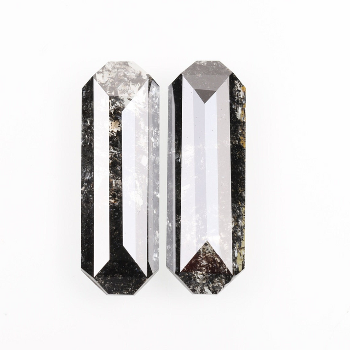 Natural Salt and Pepper 3.90 CT Emerald Loose Diamond