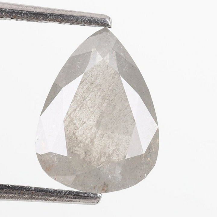 Natural Salt and Pepper 3.90 CT Pear Loose Diamond