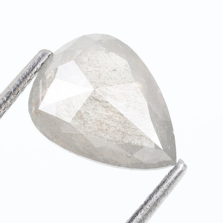Natural Salt and Pepper 3.90 CT Pear Loose Diamond