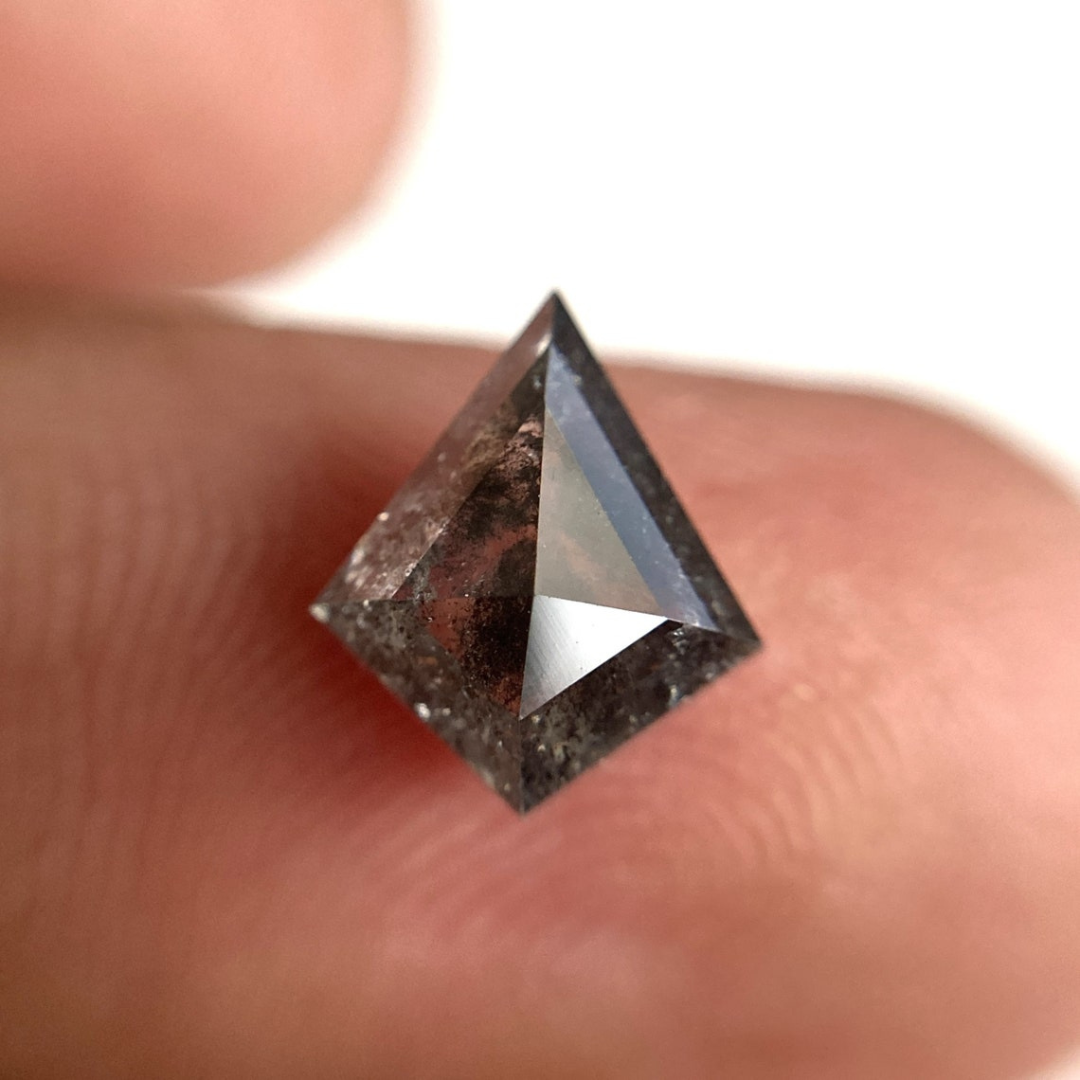 Natural Salt and Pepper 3.80 CT Kite Loose Diamond