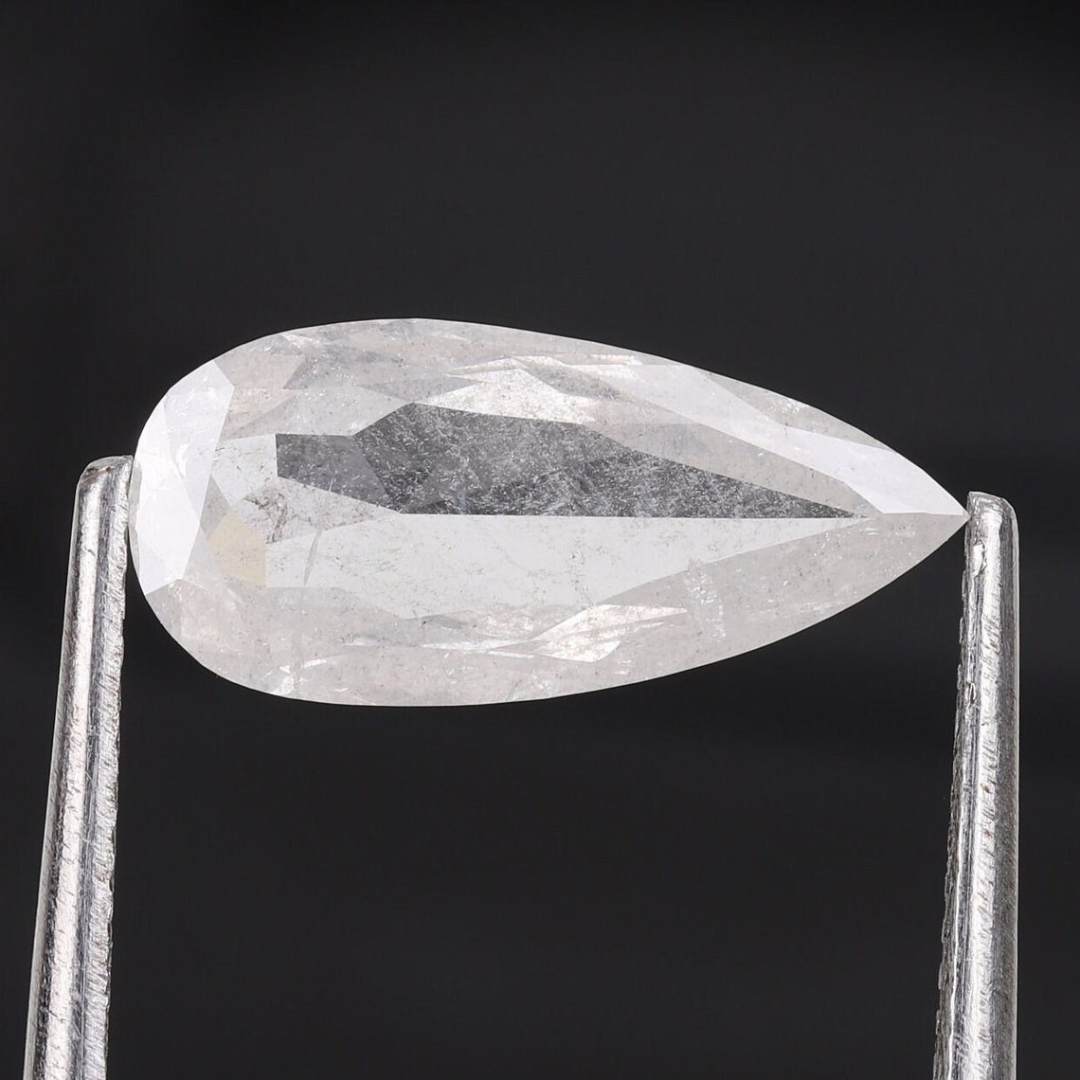 Natural Salt and Pepper 1.35 CT Pear Loose Diamond