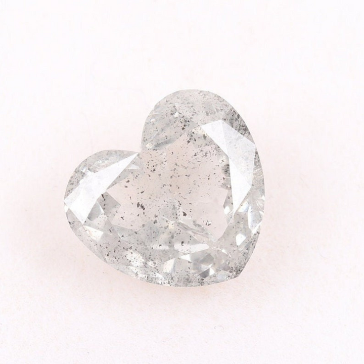 Natural Salt and Pepper 3.80 CT Heart Loose Diamond