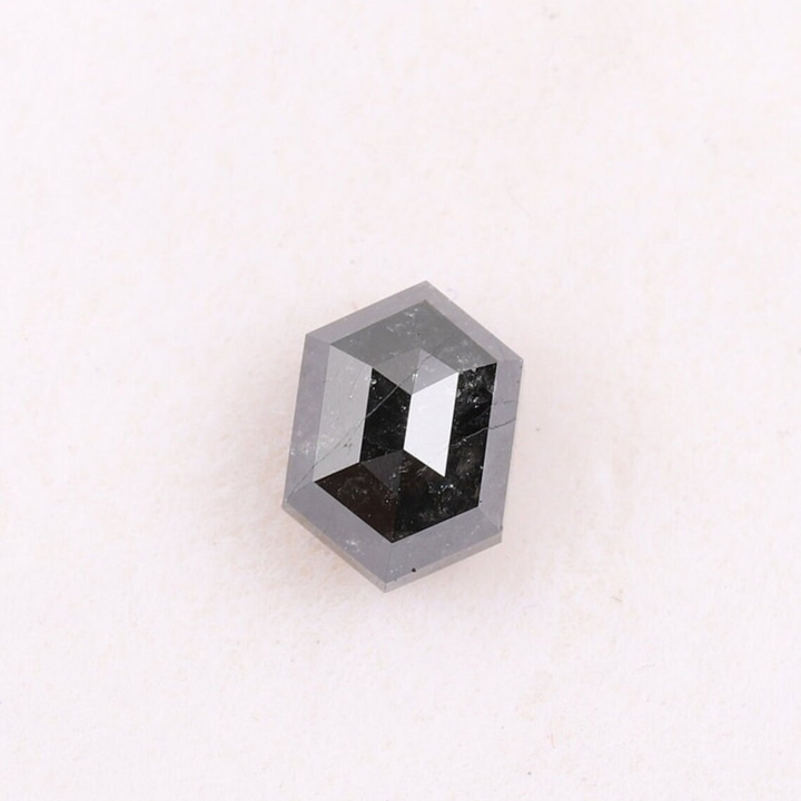 Natural Salt and Pepper 4.90 CT Hexagon Loose Diamond