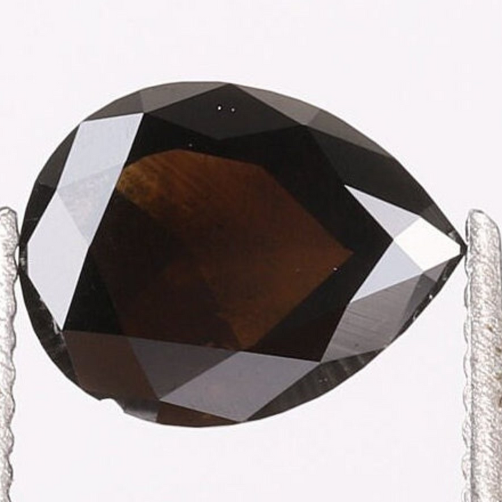 Natural Salt and Pepper 1.35 CT Pear Black Loose Diamond