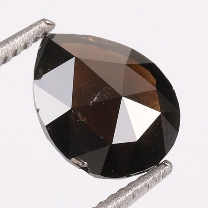 Natural Salt and Pepper 1.35 CT Pear Black Loose Diamond