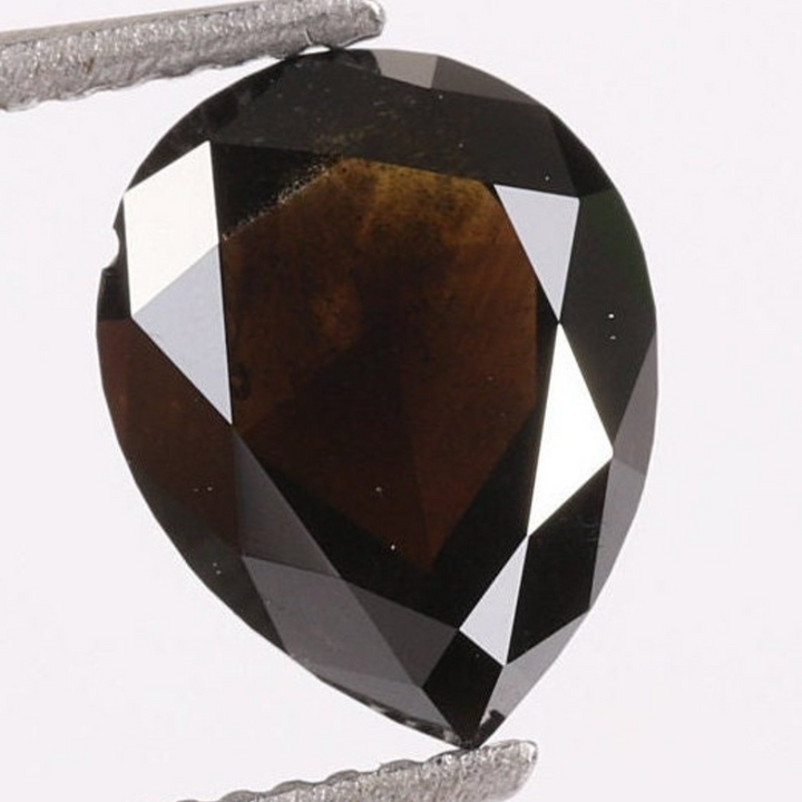 Natural Salt and Pepper 1.35 CT Pear Black Loose Diamond