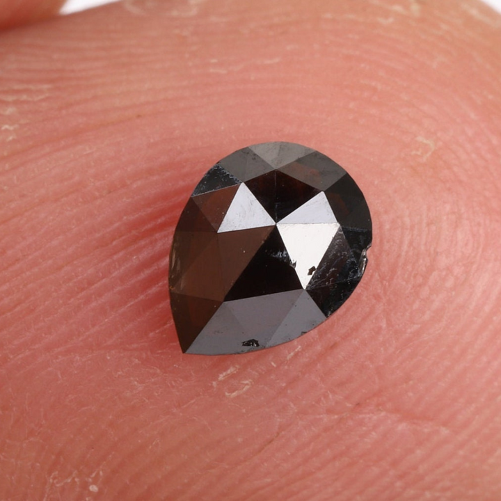 Natural Salt and Pepper 1.35 CT Pear Black Loose Diamond