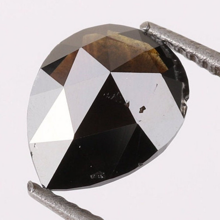 Natural Salt and Pepper 1.35 CT Pear Black Loose Diamond