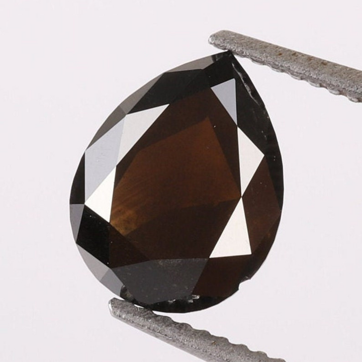 Natural Salt and Pepper 1.35 CT Pear Black Loose Diamond