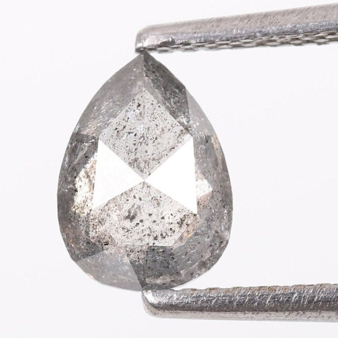 Natural Salt and Pepper 2.80 CT Pear Loose Diamond
