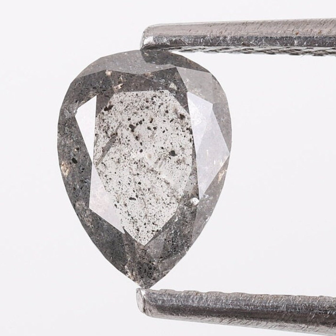 Natural Salt and Pepper 2.80 CT Pear Loose Diamond