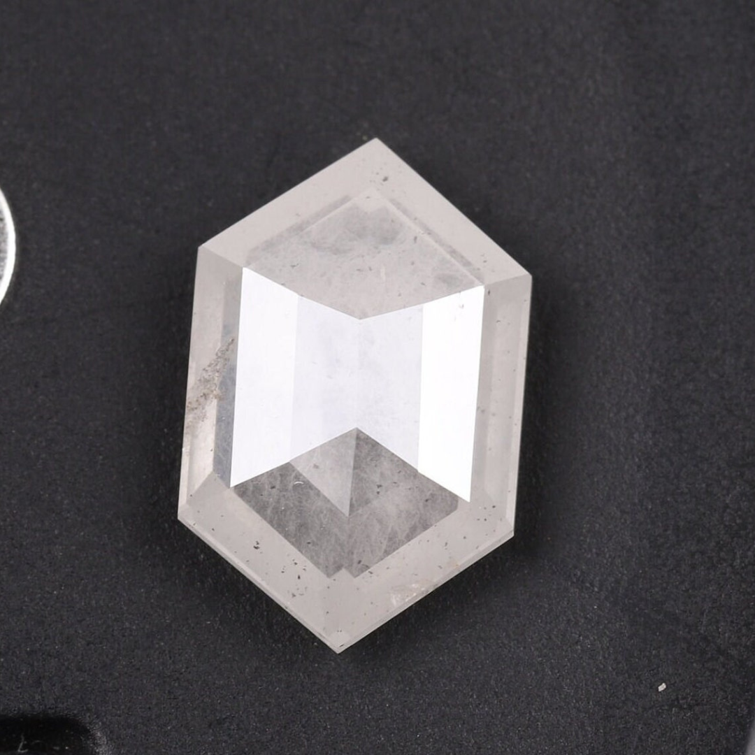 Natural Salt and Pepper 2.35 CT Hexagon Loose Diamond