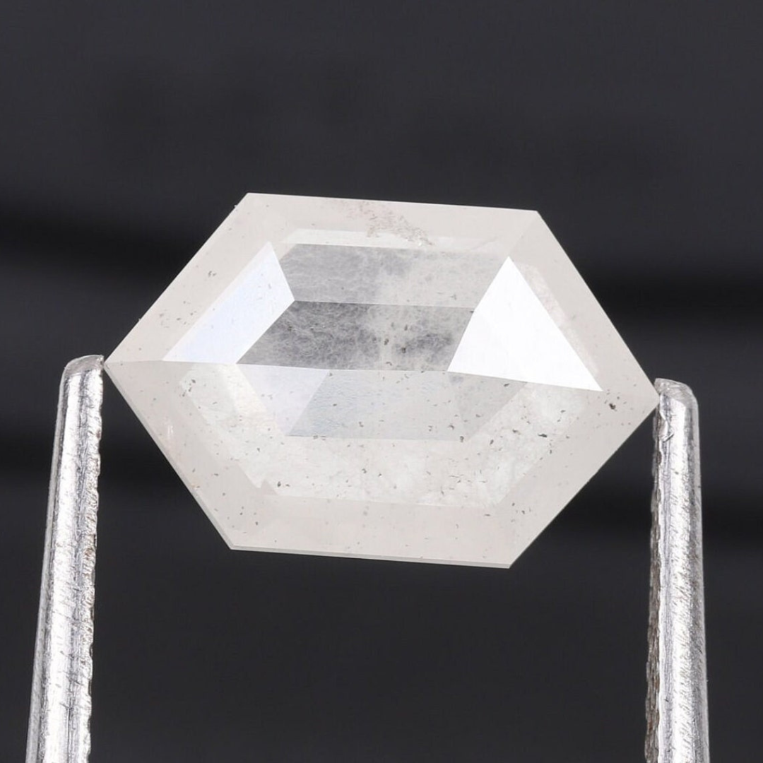 Natural Salt and Pepper 2.35 CT Hexagon Loose Diamond