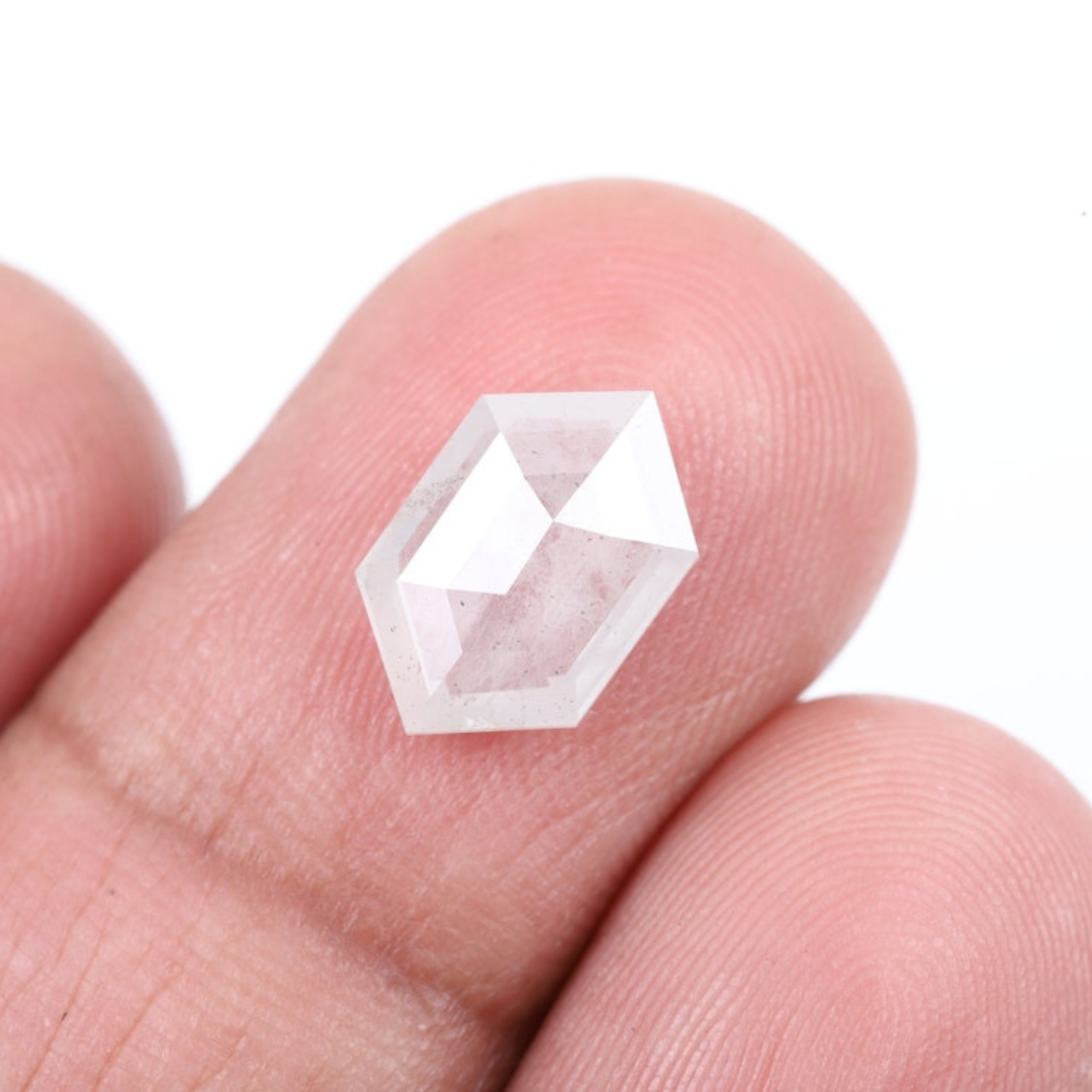 Natural Salt and Pepper 2.35 CT Hexagon Loose Diamond