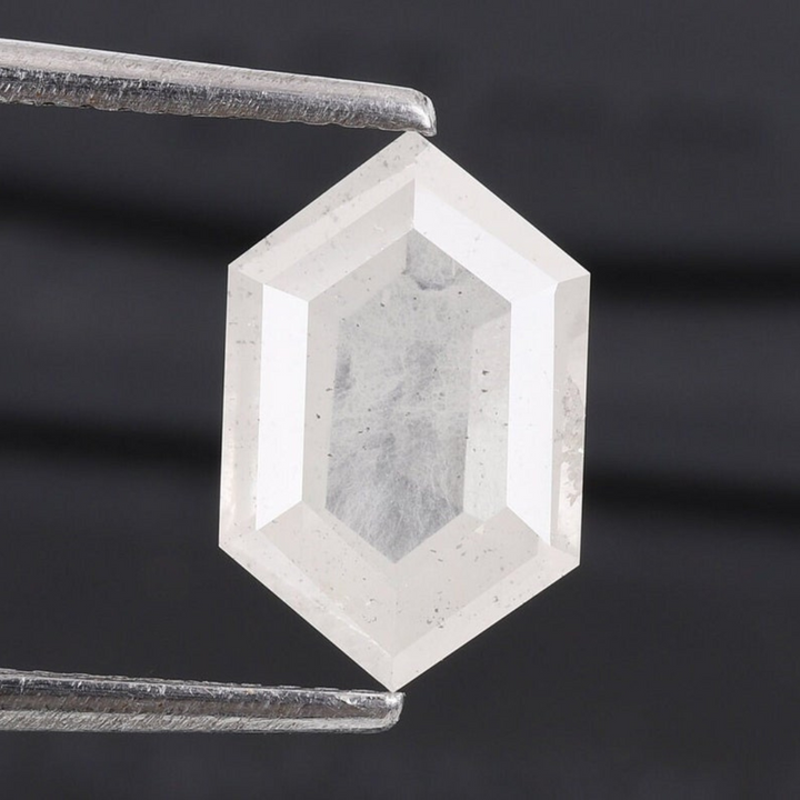 Natural Salt and Pepper 2.35 CT Hexagon Loose Diamond