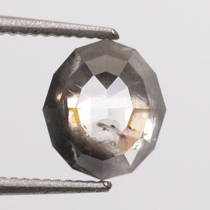 Natural Salt and Pepper 3.70 CT Oval Loose Diamond