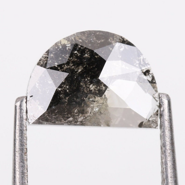 Natural Salt and Pepper 4.90 CT Crescent Loose Diamond