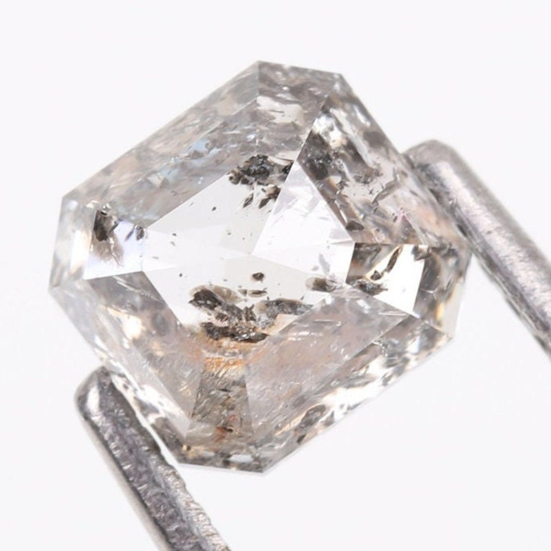 Natural Salt and Pepper 3.35 CT Emerald Loose Diamond