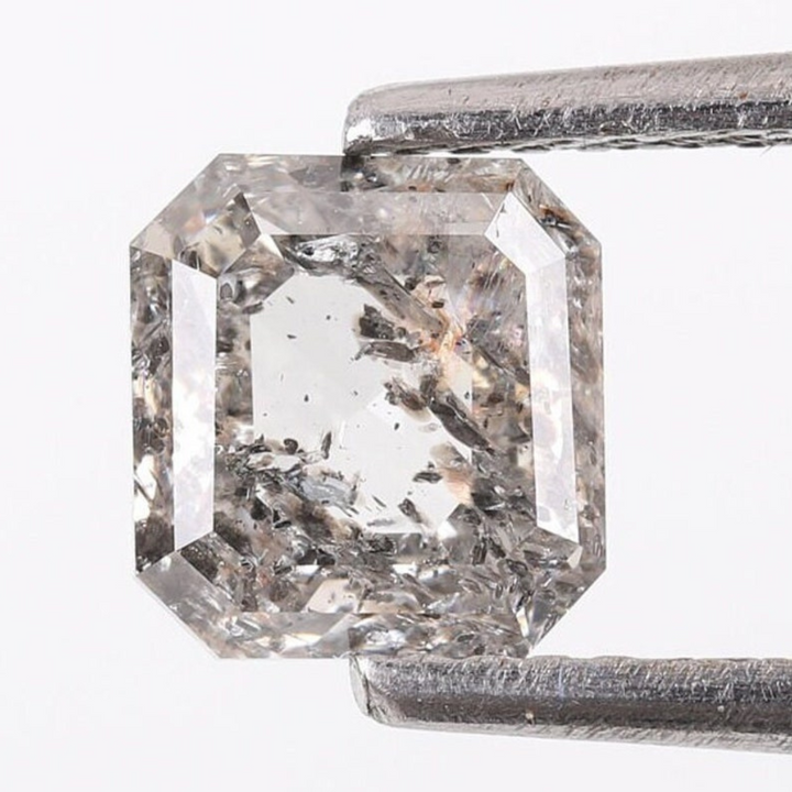Natural Salt and Pepper 3.35 CT Emerald Loose Diamond