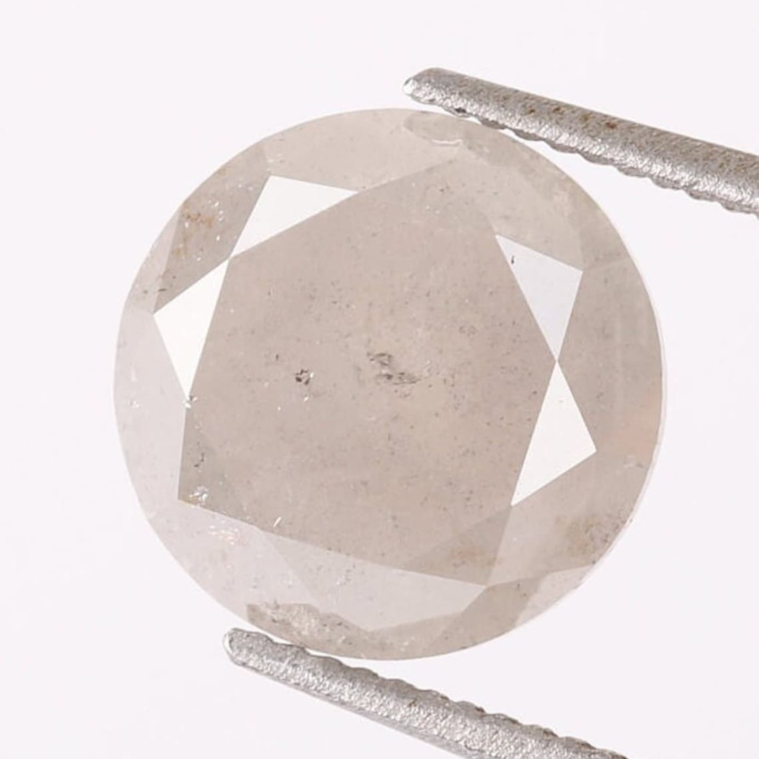 Natural Salt and Pepper 2.80 CT Round Loose Diamond