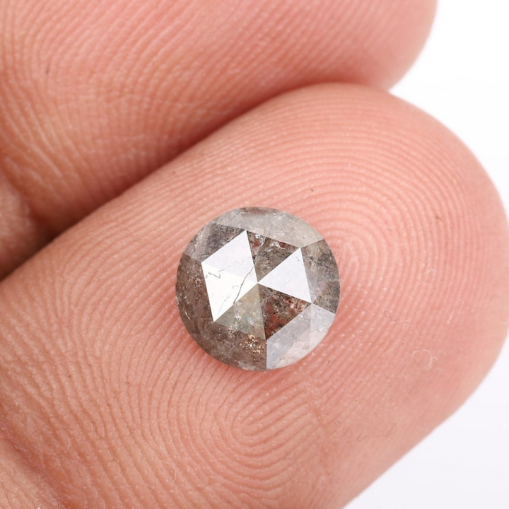 Natural Salt and Pepper 1.90 CT Round Loose Diamond