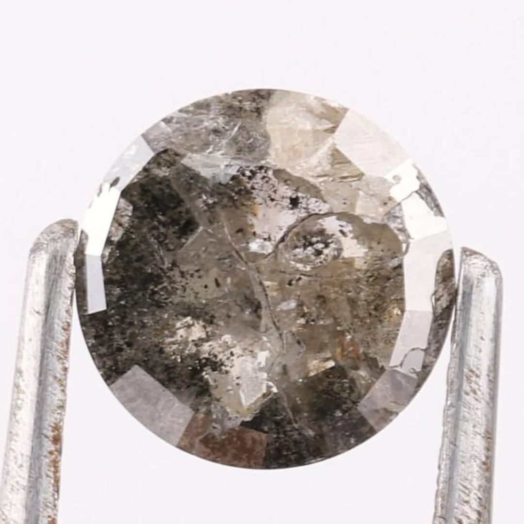 Natural Salt and Pepper 1.90 CT Round Loose Diamond