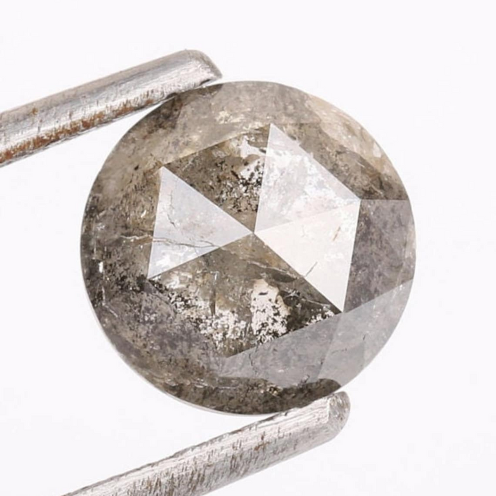 Natural Salt and Pepper 1.90 CT Round Loose Diamond