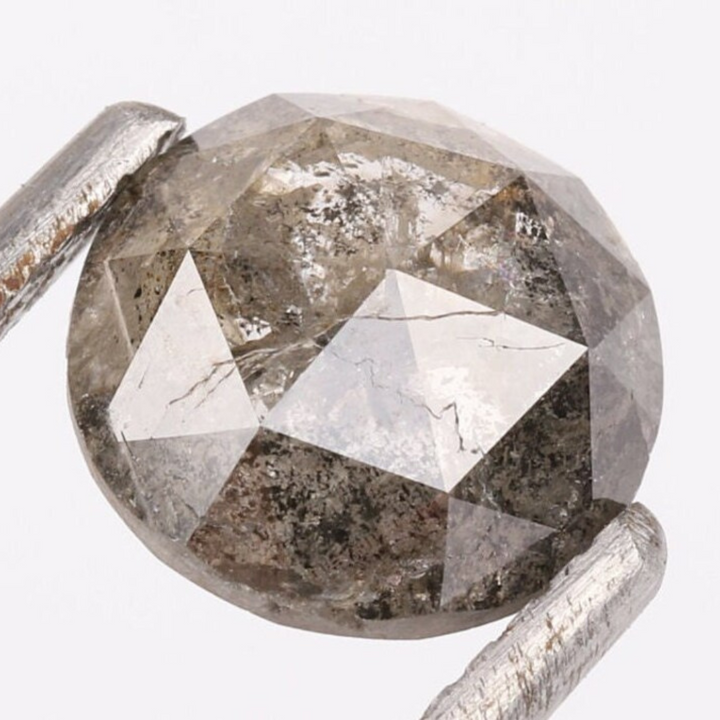 Natural Salt and Pepper 1.90 CT Round Loose Diamond