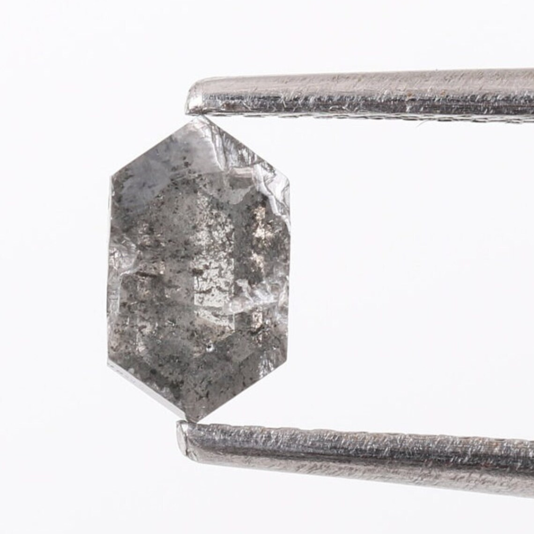 Natural Salt and Pepper 3.80 CT Hexagon Loose Diamond