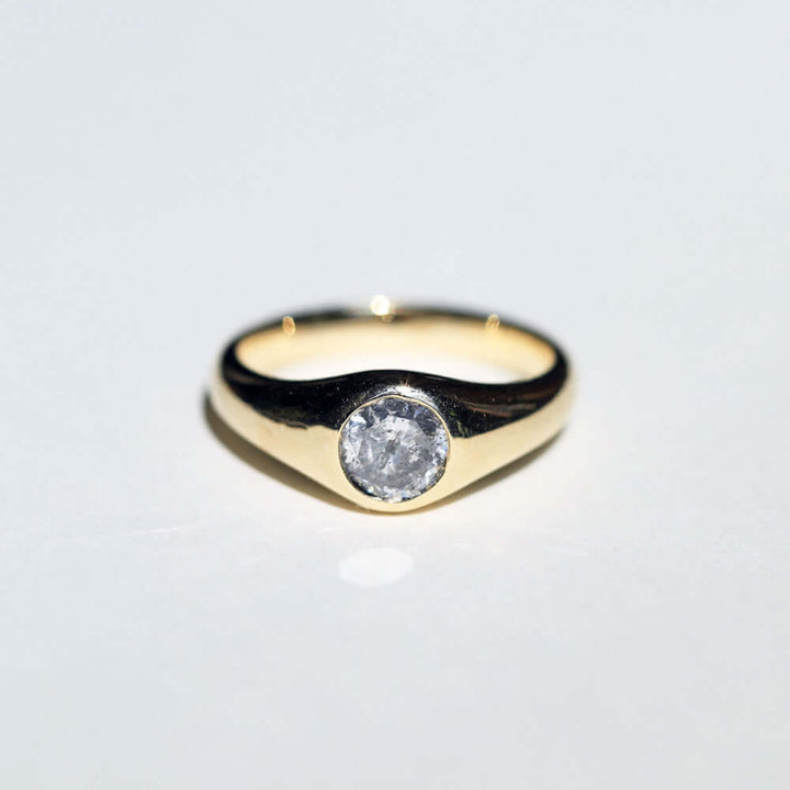 Natural Salt And Pepper 1.00 CT Round Diamond Unique Anniversary Ring