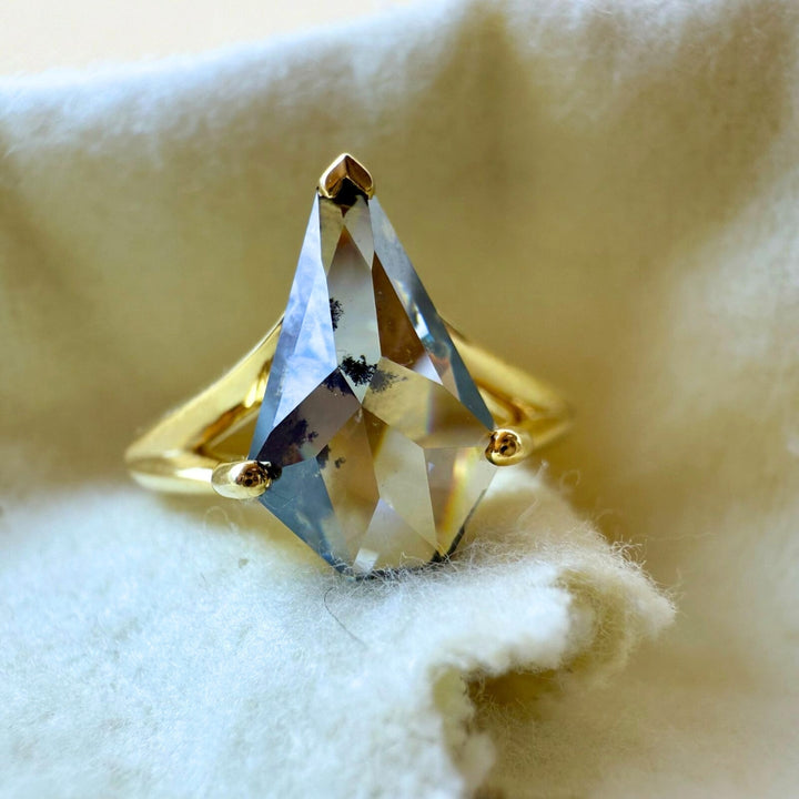 Pentagon Cut 3.28 CT Natural Salt and Pepper Solitaire Ring for Your Perfect Design