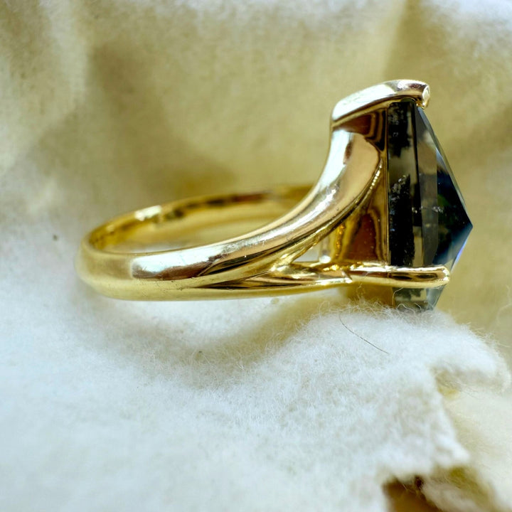 Pentagon Cut 3.28 CT Natural Salt and Pepper Solitaire Ring for Your Perfect Design