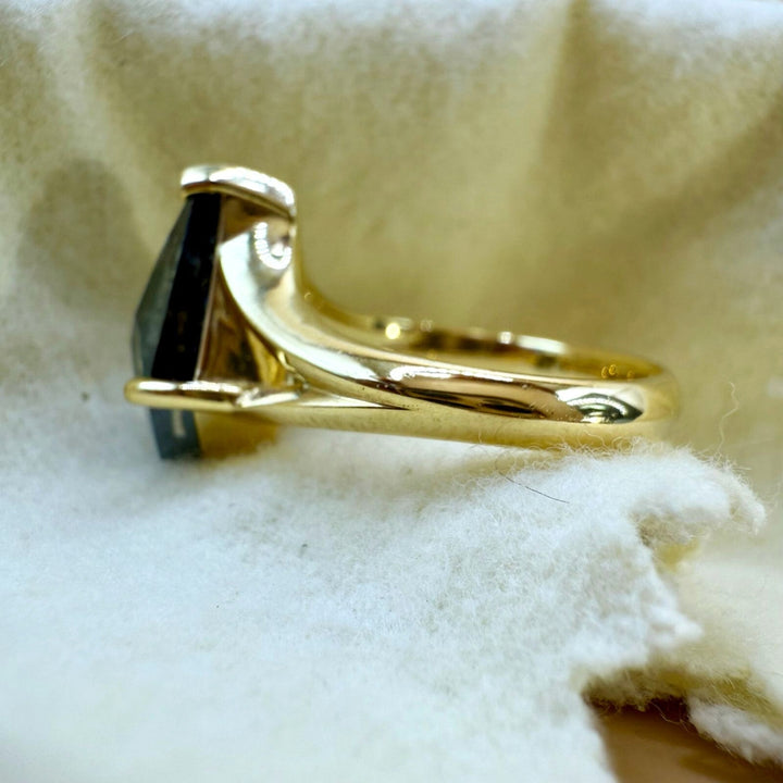 Pentagon Cut 3.28 CT Natural Salt and Pepper Solitaire Ring for Your Perfect Design