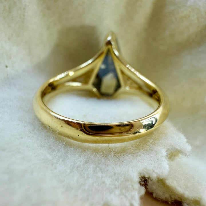 Pentagon Cut 3.28 CT Natural Salt and Pepper Solitaire Ring for Your Perfect Design