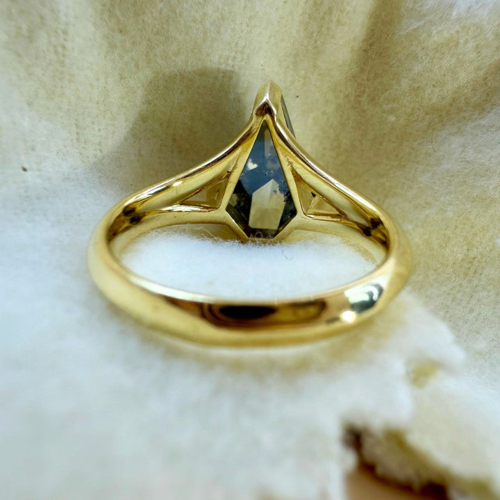 Pentagon Cut 3.28 CT Natural Salt and Pepper Solitaire Ring for Your Perfect Design