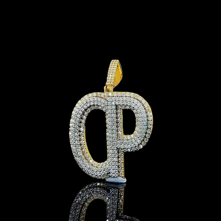 Luxe Prestige CP Moissanite Emblem Pendant in 925 Sterling Silver Close Up Front View