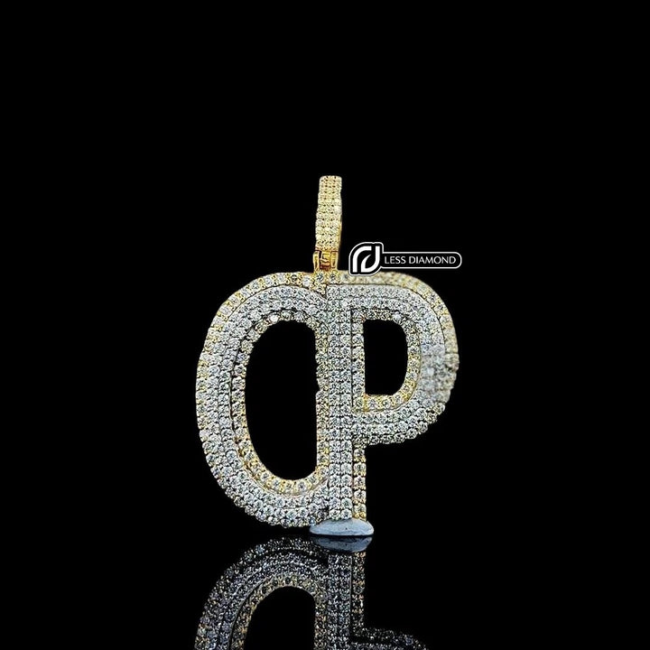 Luxe Prestige CP Moissanite Emblem Pendant in 925 Sterling Silver Front View