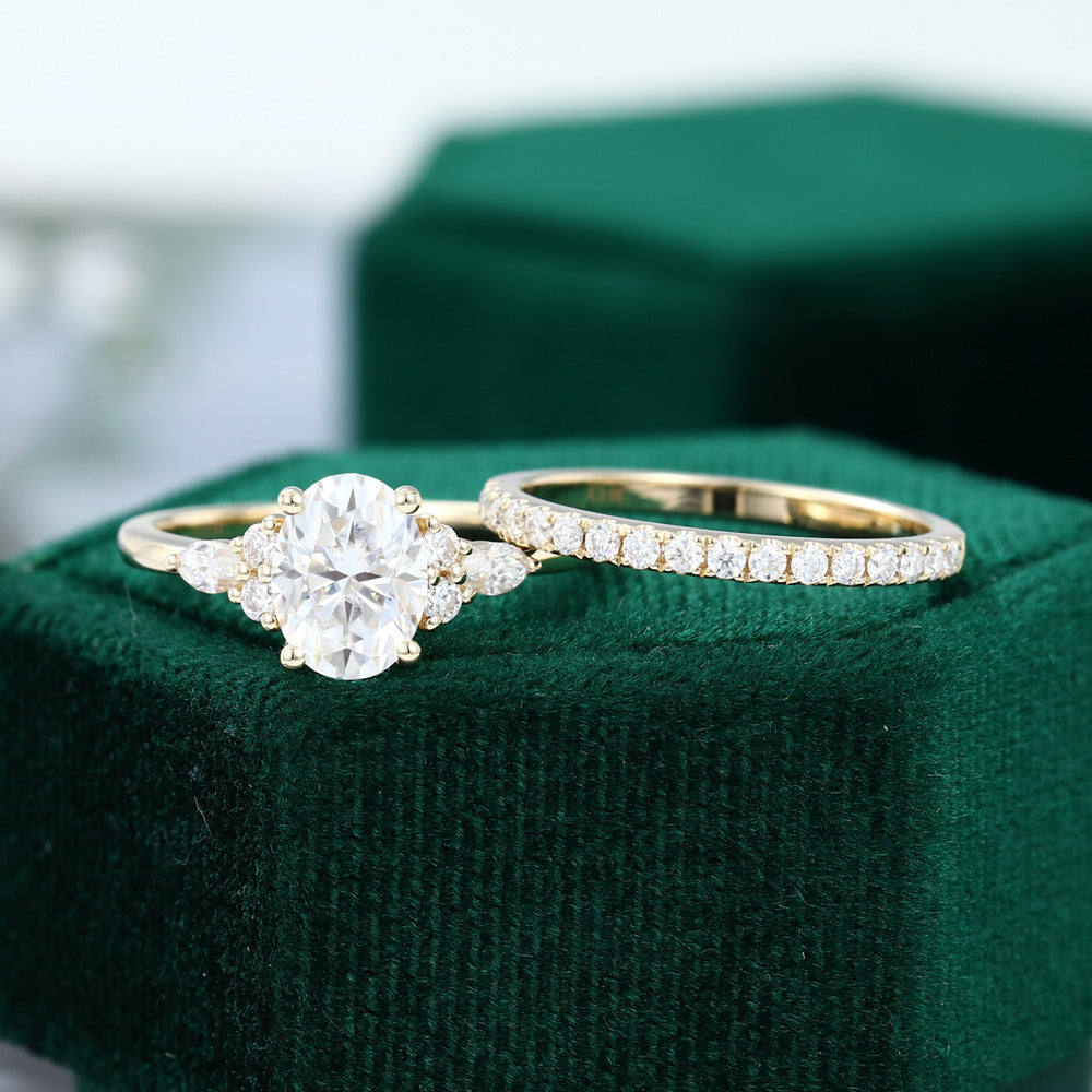 Less Diamond Moissanite 5.40 CT Oval Diamond Victorian Engagement Ring – Less Diamond